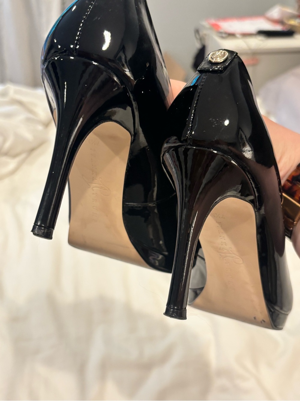 Ivanka Trump Black Patent Leather High Heel Pumps - Picture 5 of 13